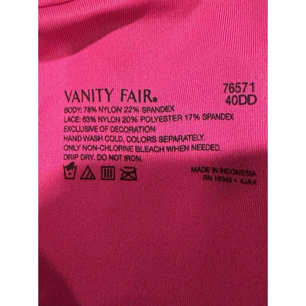 NWT Vanity Fair Bra, Radiant Collection 40DD Burgundy Underwire